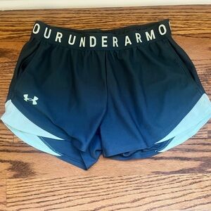 Under Armour Black Women's Athletic Shorts with Light Blue Accent